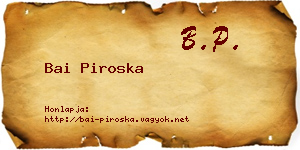 Bai Piroska névjegykártya